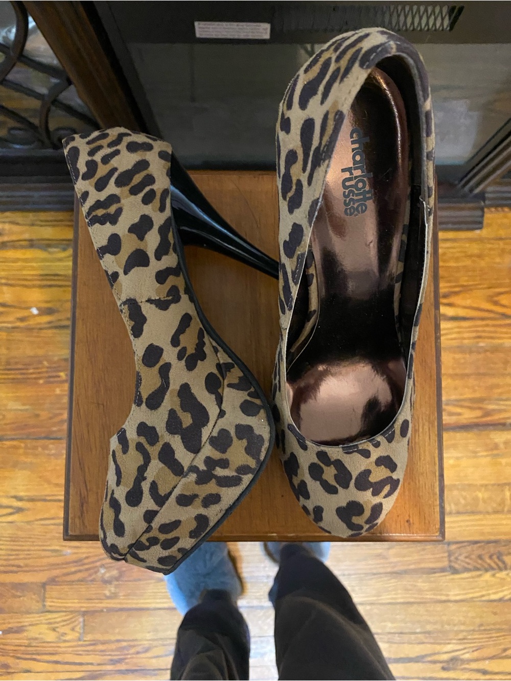 Charlotte Russe Leopard Print Platform Stiletto Pumps - Tan & Black